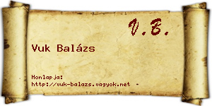 Vuk Balázs névjegykártya